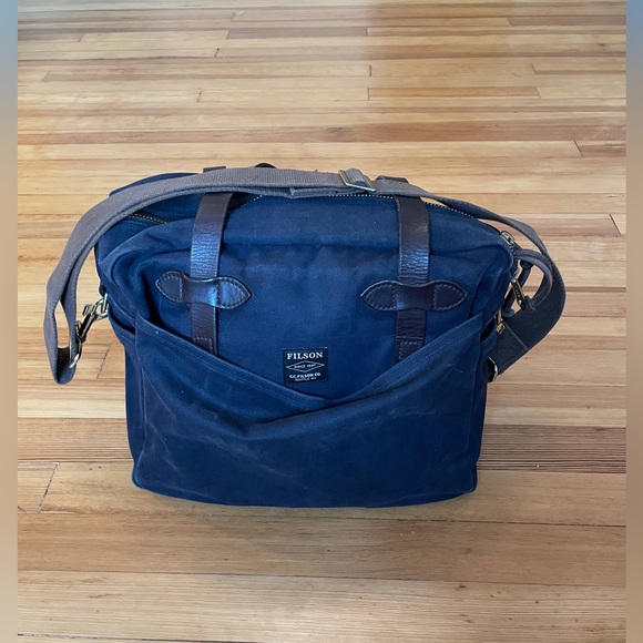 Filson Bags Filson Rugged Twill Tote Bag With Zipper Navy Blue